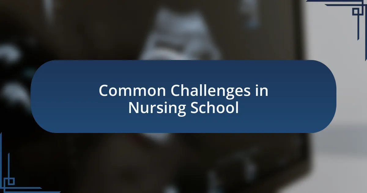 Common Challenges in Nursing School