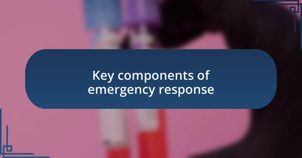 Key components of emergency response